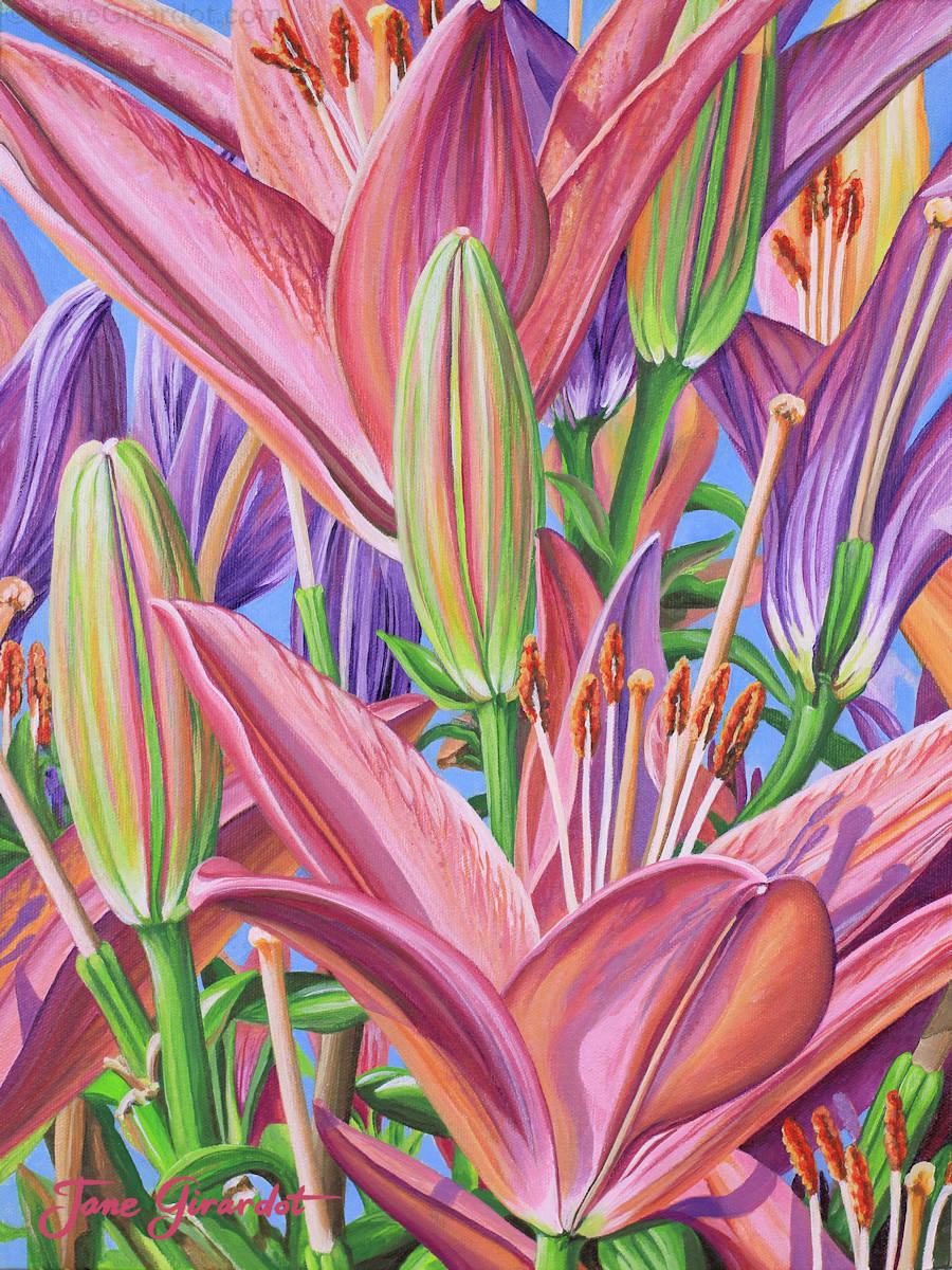 Field Of Lilies Painting by Jane Girardot Art