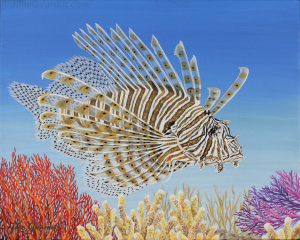 Lionfish and Coral - Jane Girardot Art